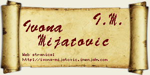 Ivona Mijatović vizit kartica
